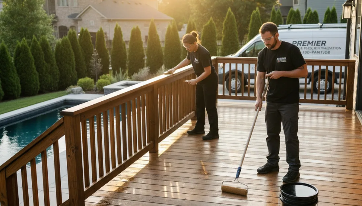 Deck sealing in Buffalo, NY to protect wood decks from snow, rain, and winter damage