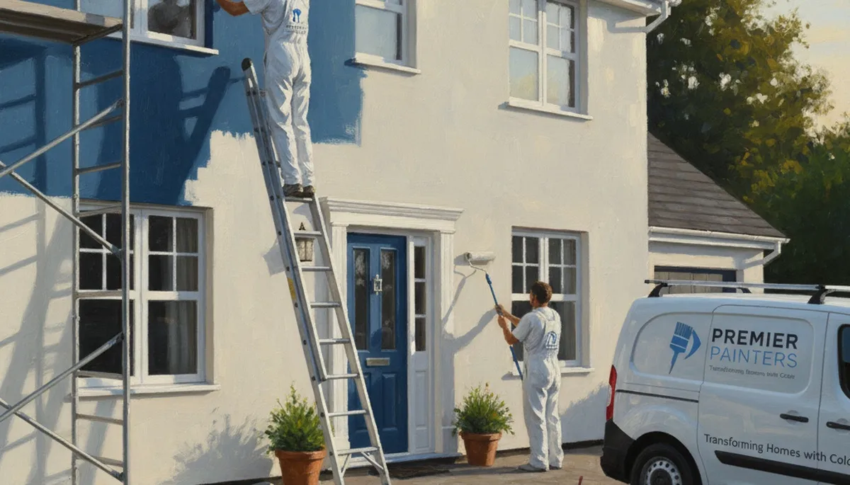 Buffalo, NY house painters applying exterior paint for durable winter weather protection