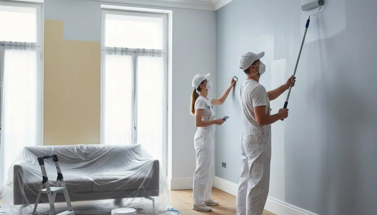 Interior house painting crew in Buffalo, NY applying smooth, durable wall finishes